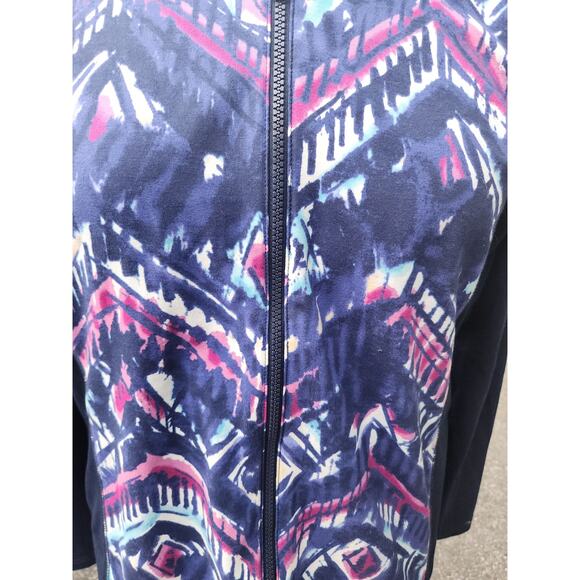 Chaps Sport Jacket Womens L Full zip Abstract Design Active Stretch Athletic Fit - Picture 5 of 6